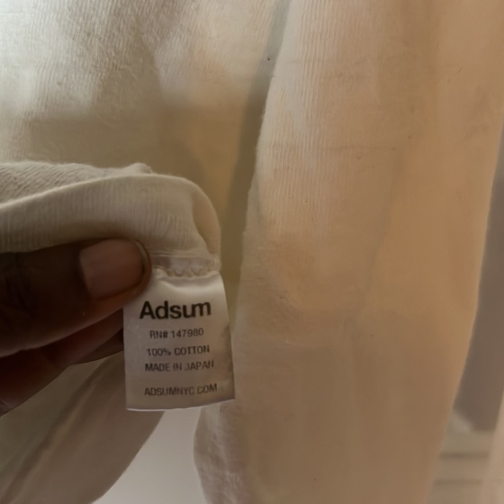 ADSUM Cotton Stripe Long Sleeves TEE Men’s Small T-shirt Made In Japan - Picture 6 of 8